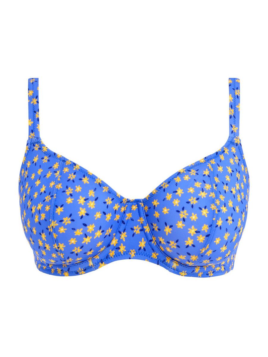 freya garden disco plunge bikini top bluebell