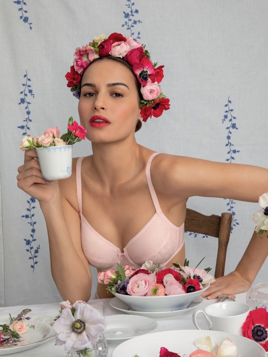 rosa faia underwired bra blush pink