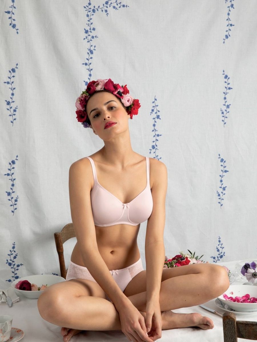 rosa faia underwired bra blush pink