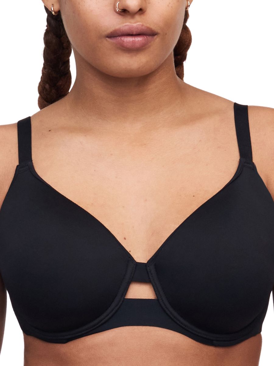 chantelle smooth lines covering spacer bra black beige