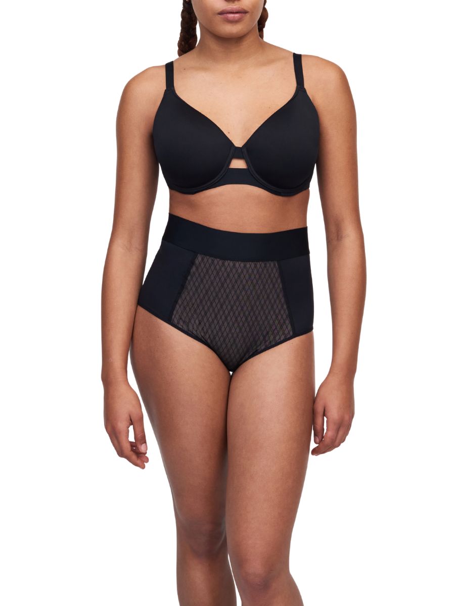 chantelle smooth lines covering spacer bra black beige