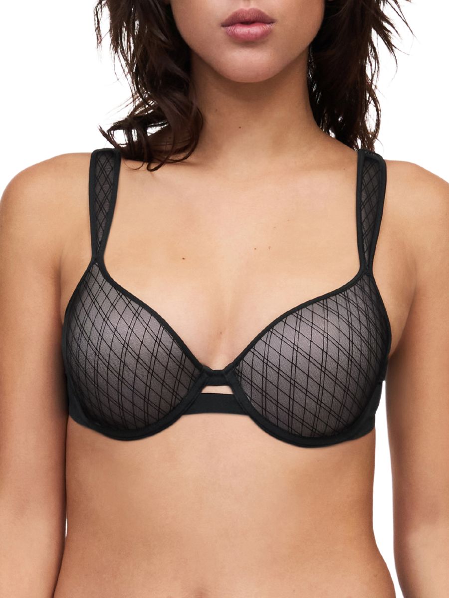 chantelle smooth lines covering memory bra black beige