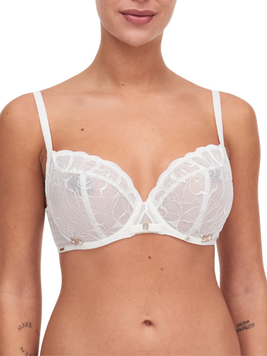 chantelle fleurs covering underwired bra ivory gold