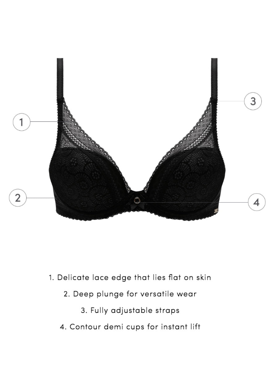 Black plunge t-shirt bra