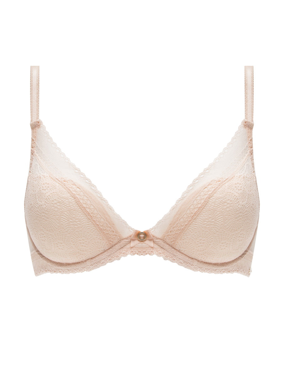 Beige plunge t-shirt bra