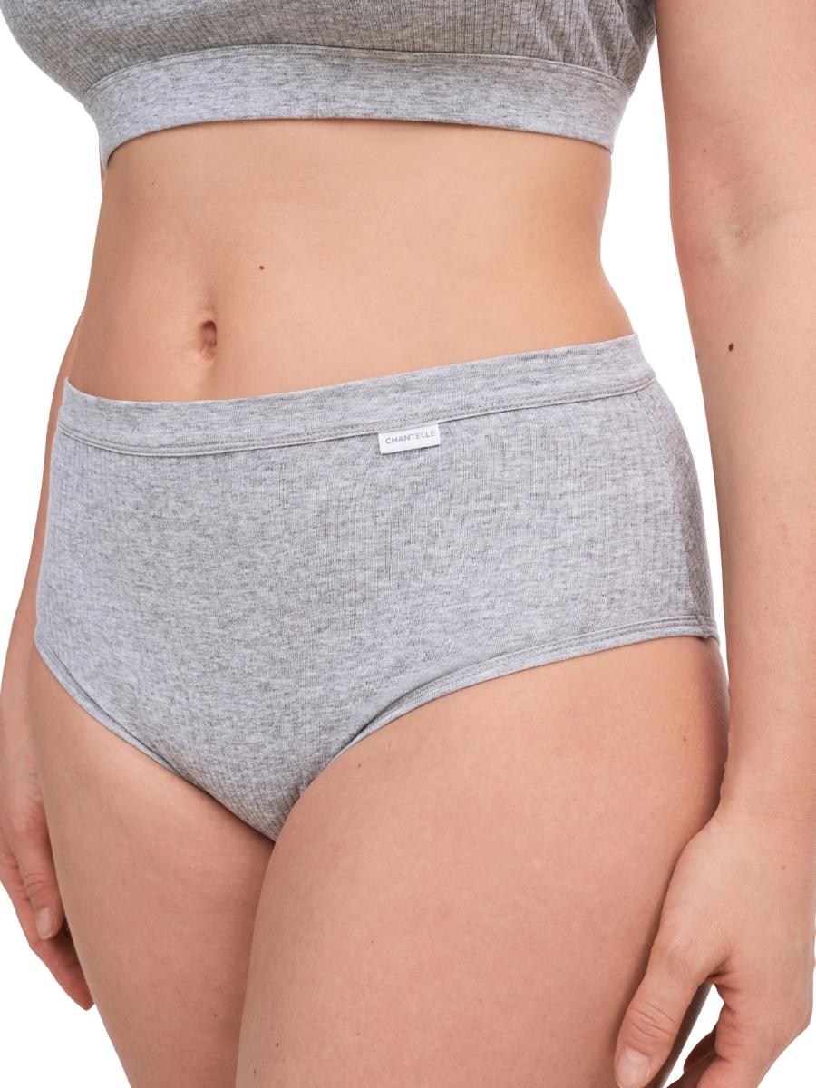 chantelle cotton comfort high waist brief mixed grey