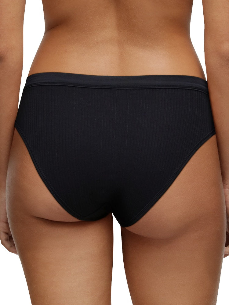 Black High Leg Brief