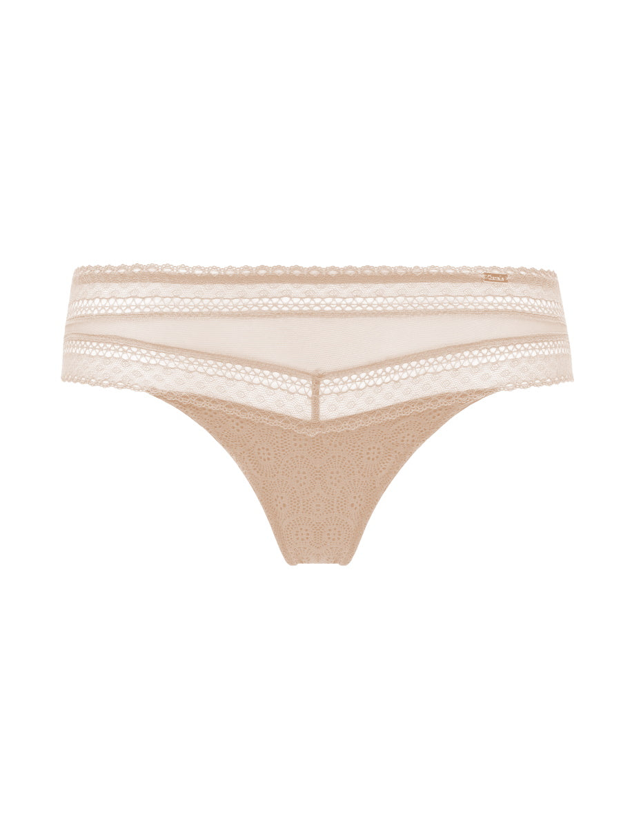 Beige Tanga Brief