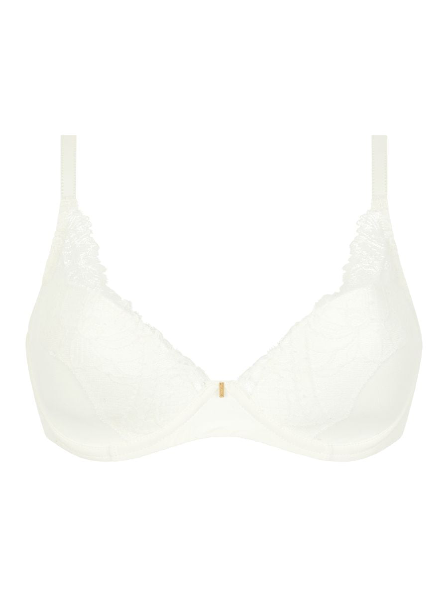 chantelle orangerie dream plunge t-shirt bra milk