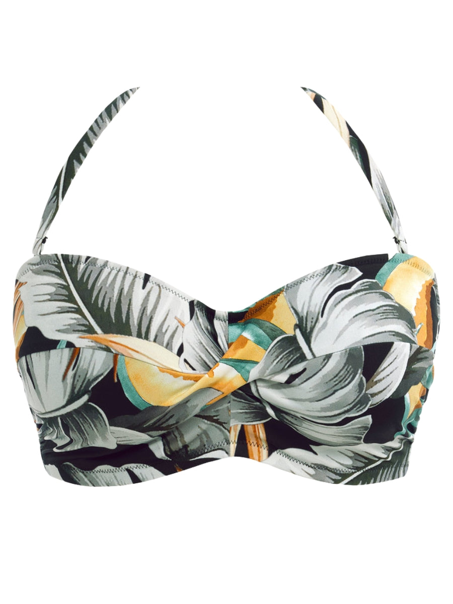 fantasie bamboo grove twist bandeau bikini top jet