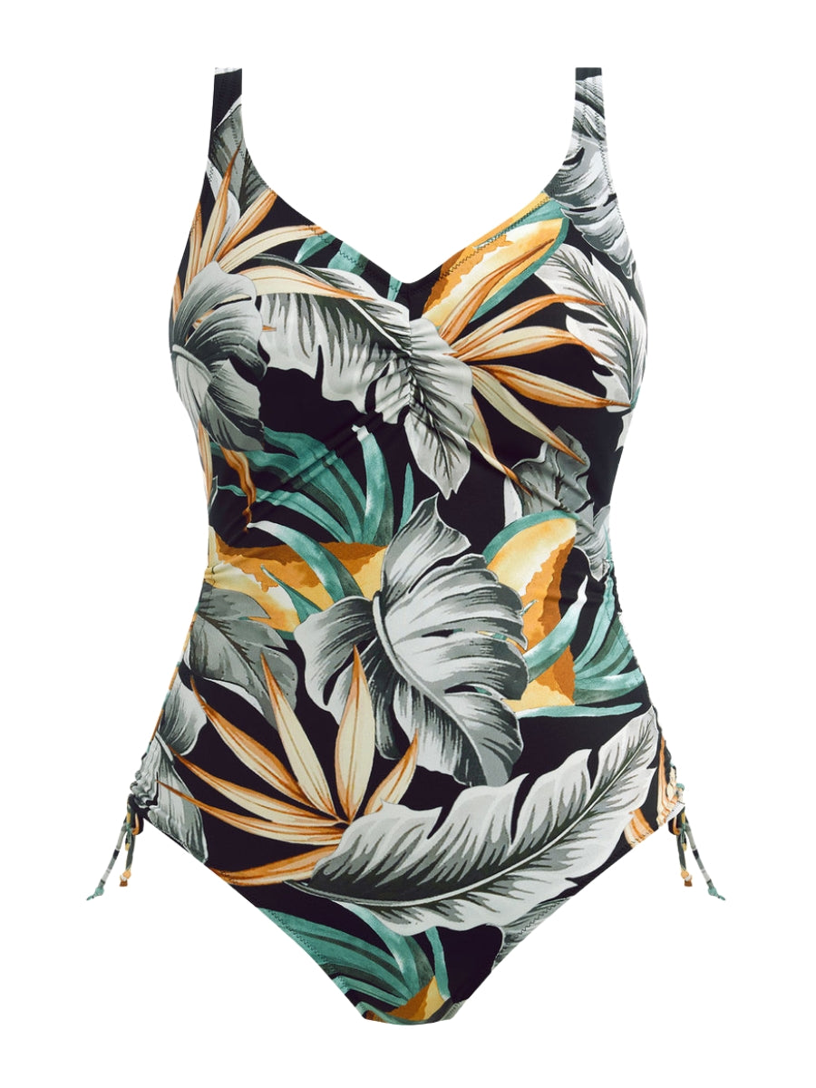 fantasie bamboo grove v neck adjustable leg swimsuit jet