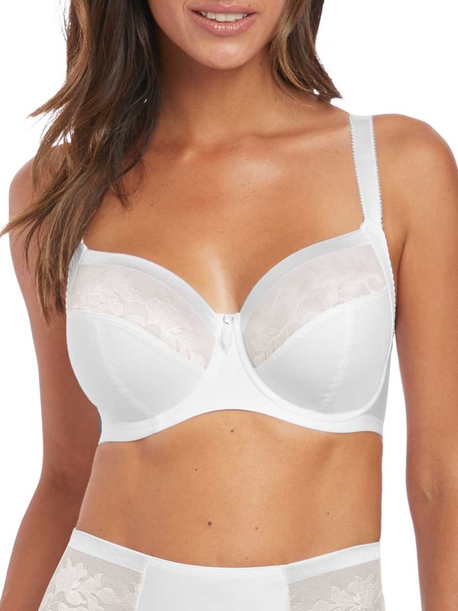 Illusion Full Cup Side Support Bra - White