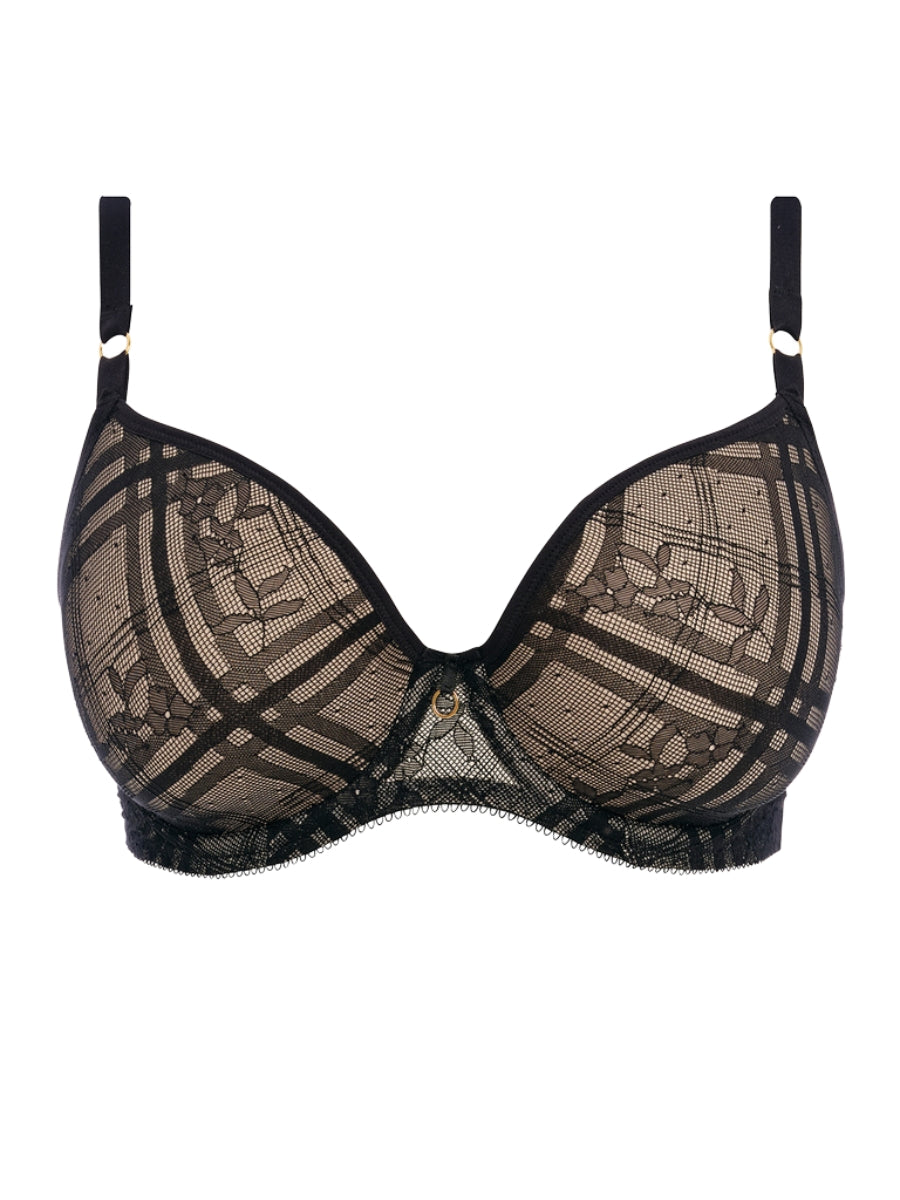 freya freya fatale moulded plunge t shirt bra noir