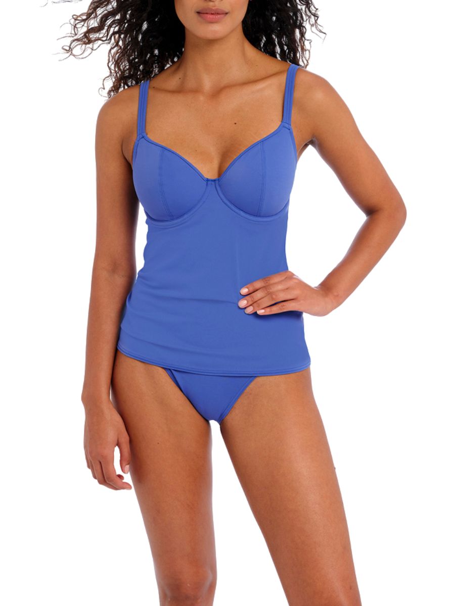 freya jewel cove tankini top plain azure