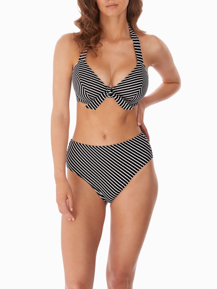 freya beach hut bandless halter bikini top black