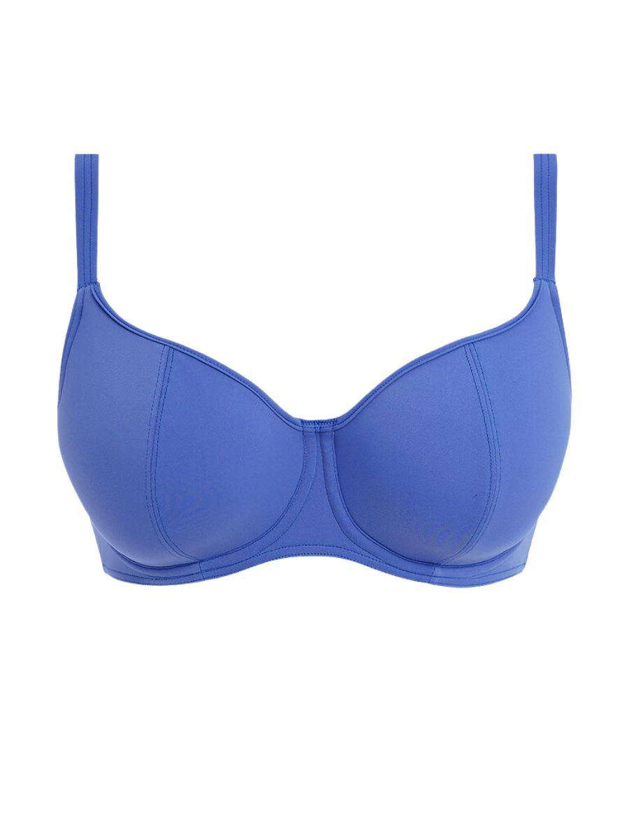 freya jewel cove sweetheart bikini top plain azure