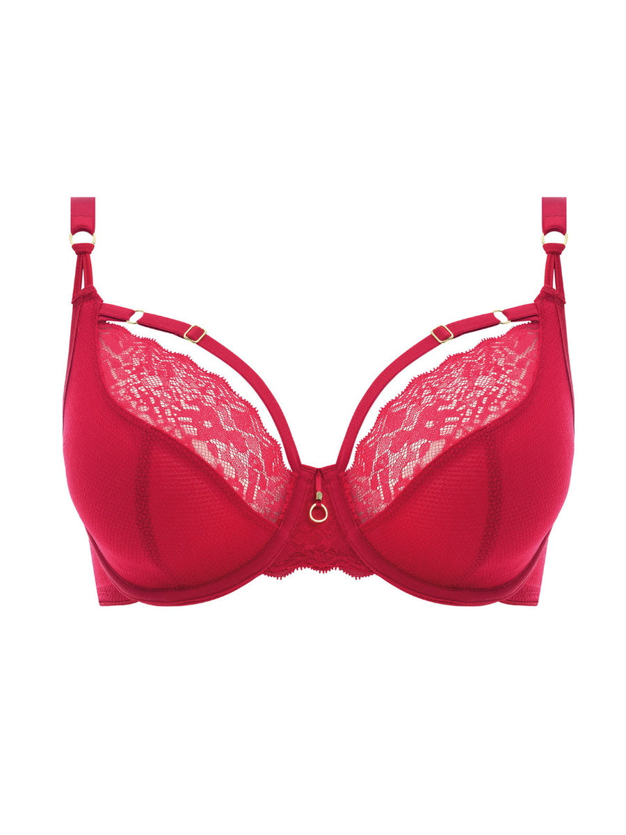 Red Plunge Underwired Bra