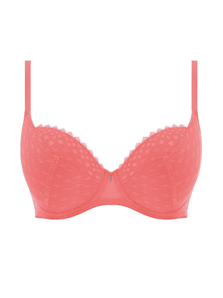 Freya Signature Padded Plunge Bra Hot Coral BraForMe