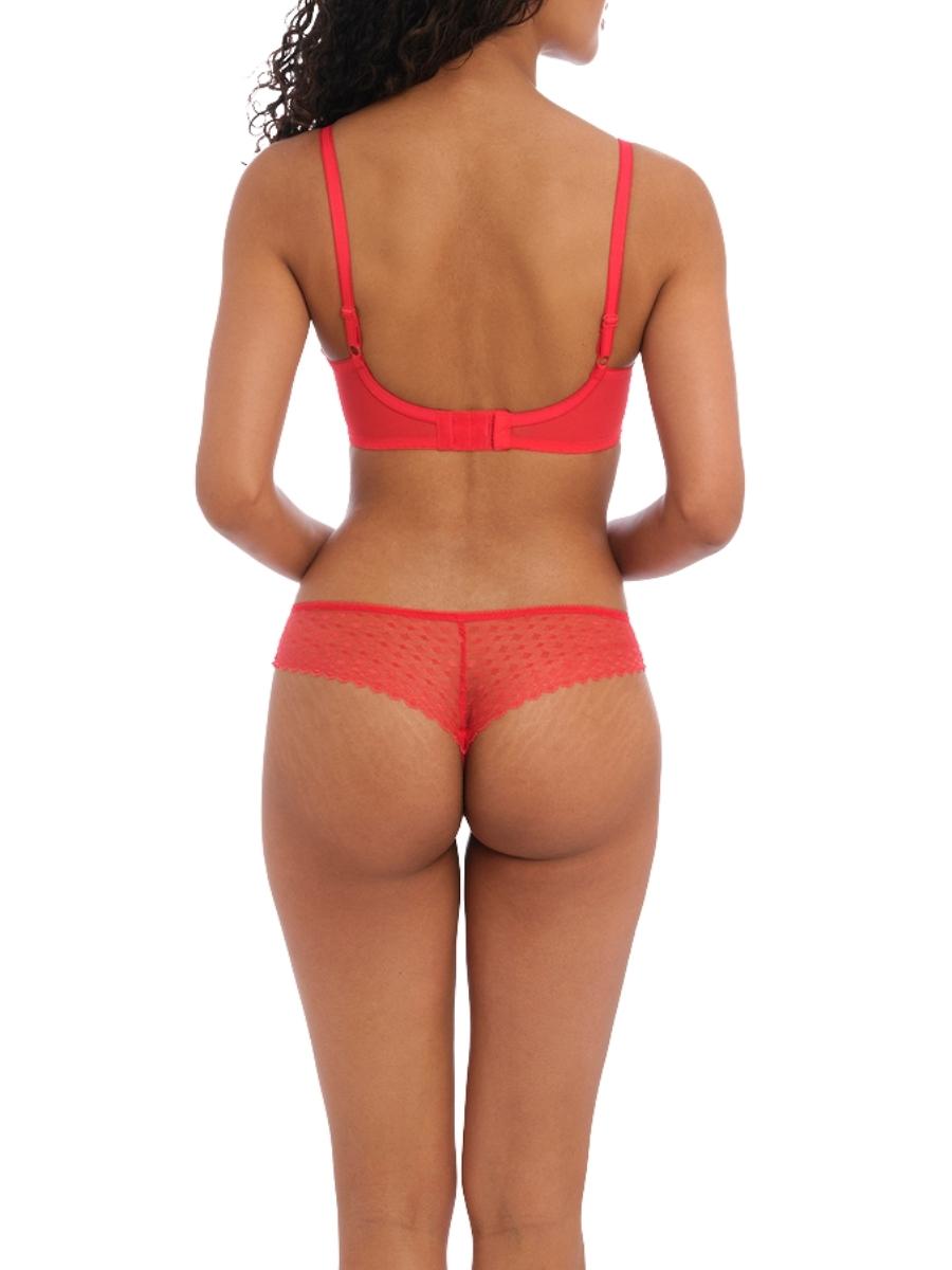 red plunge padded bra