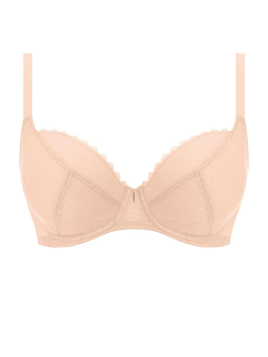 beige plunge padded bra