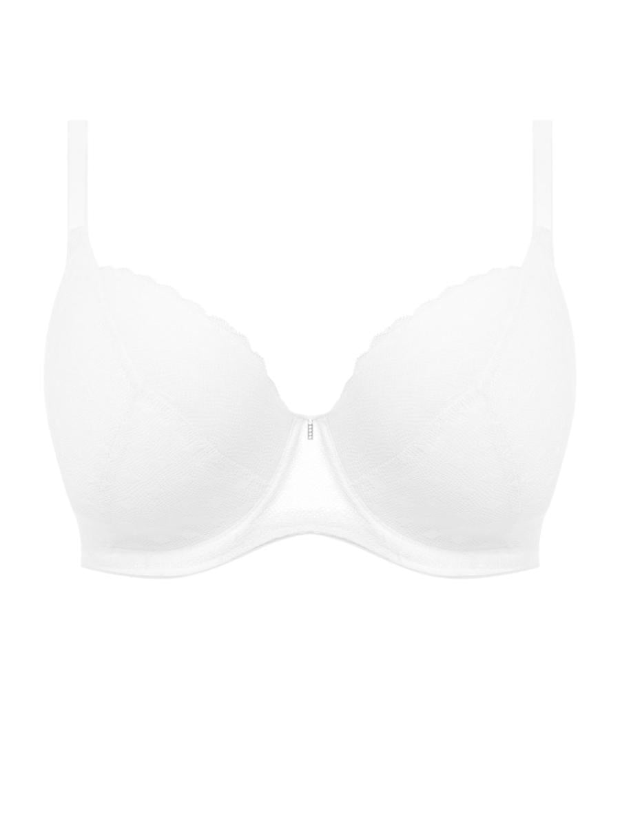 white plunge padded bra