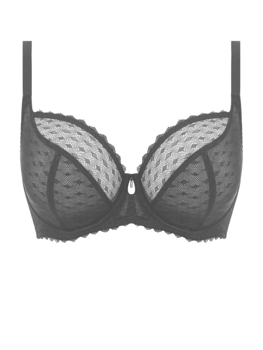 black plunge bra