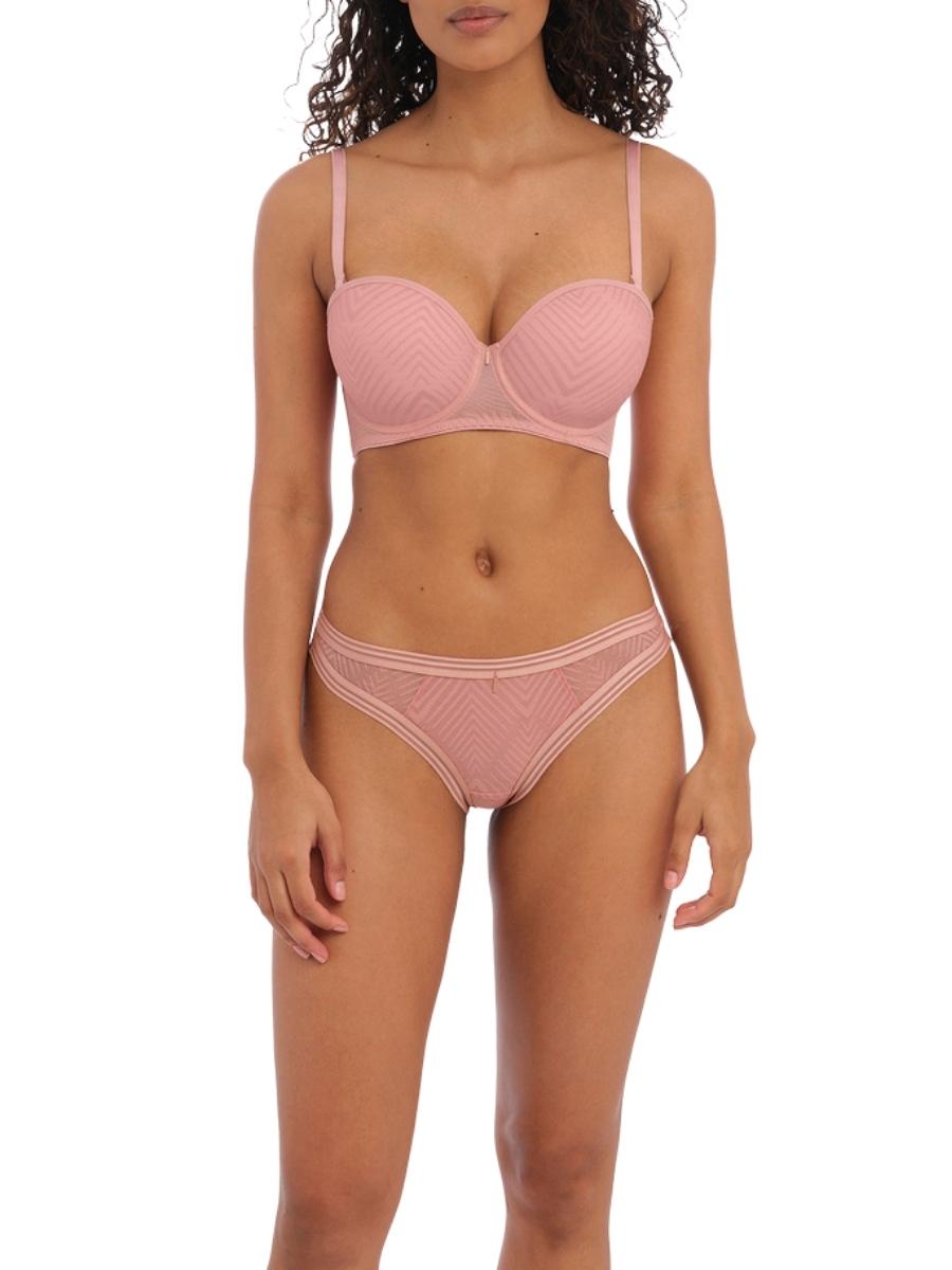 freya tailored moulded strapless bra pink