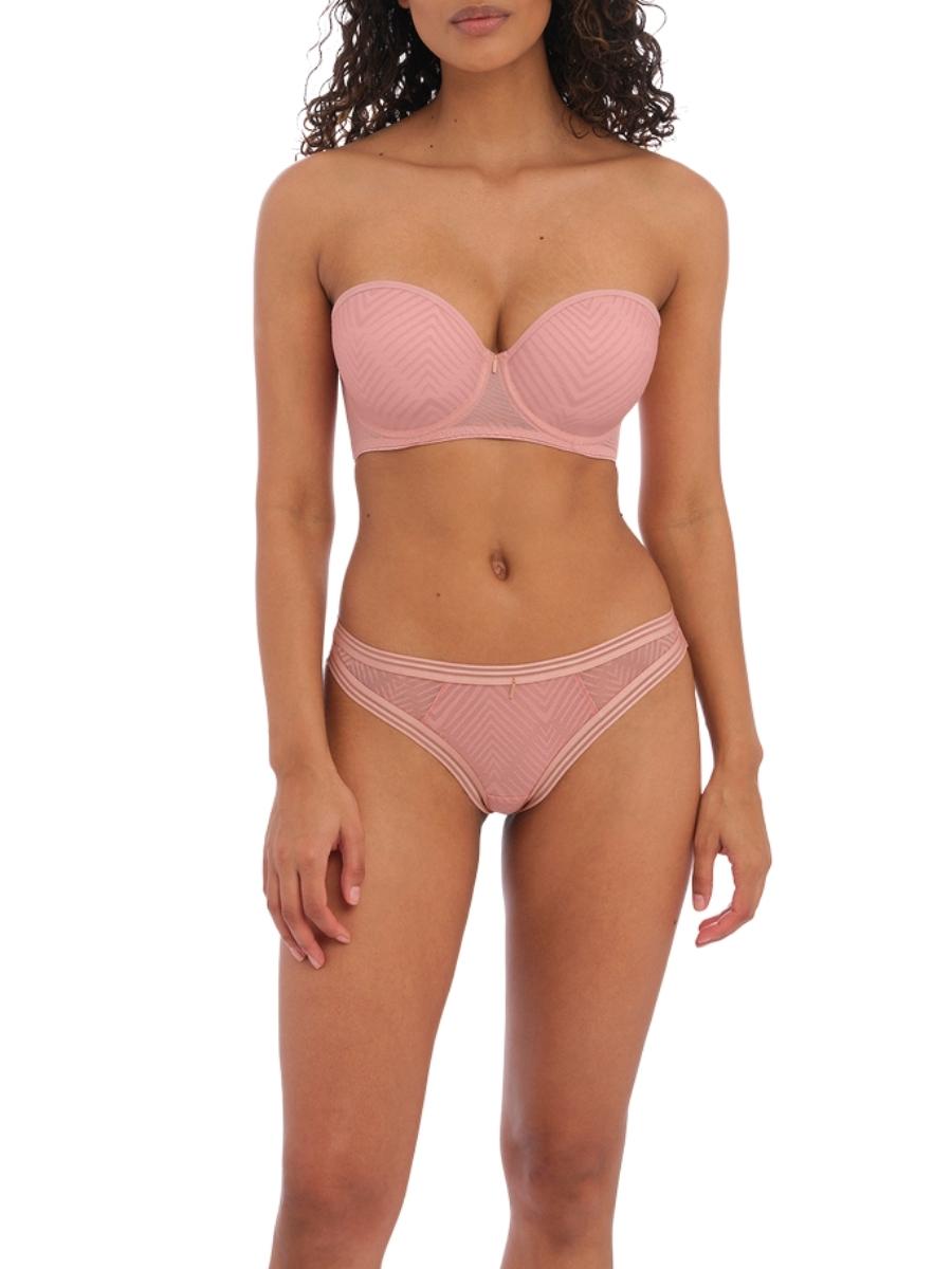 freya tailored moulded strapless bra pink