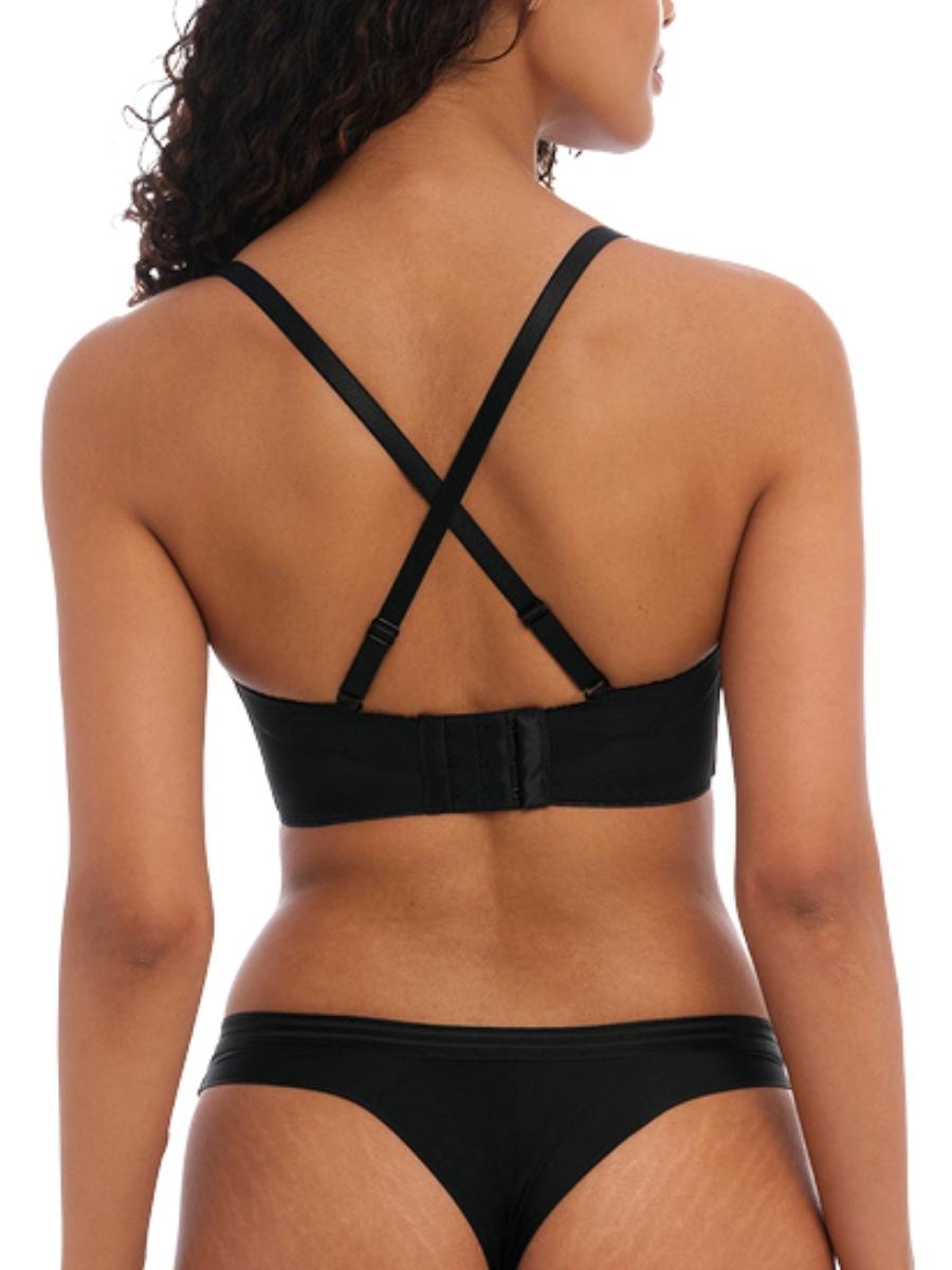 freya tailored moulded strapless bra black