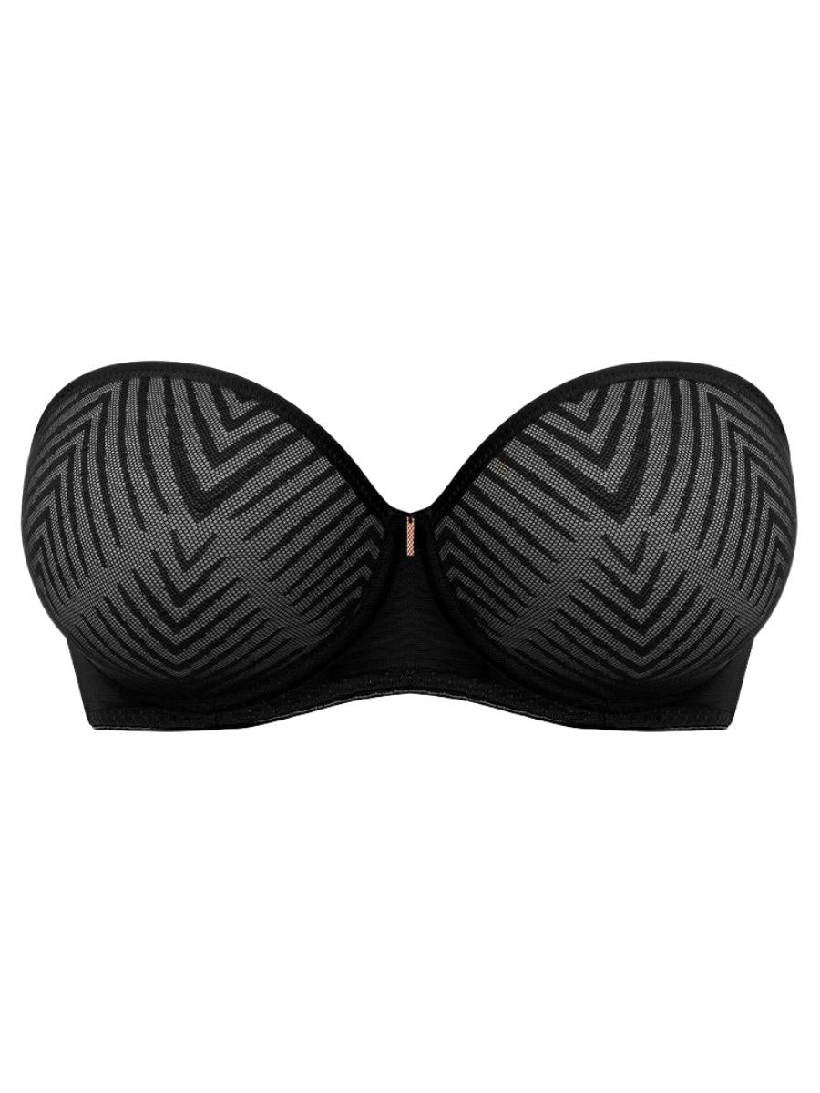freya tailored moulded strapless bra black