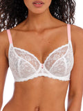 freya offbeat plunge bra white