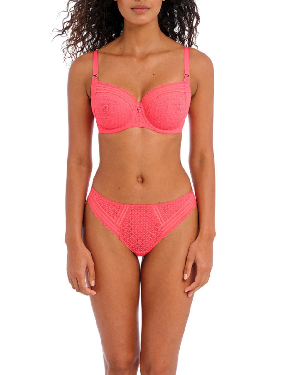 Freya Viva Lace Side Support Bra - Sunkissed Coral