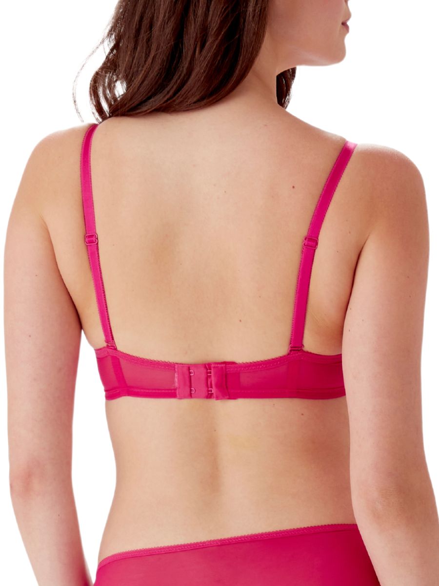 Gossard Glossies Lace Sheer Moulded Bra - Hot Pink