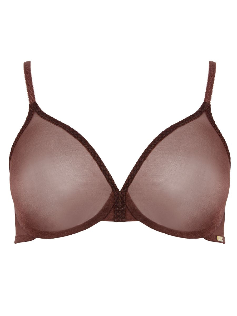 gossard glossies sheer plunge bra rich brown