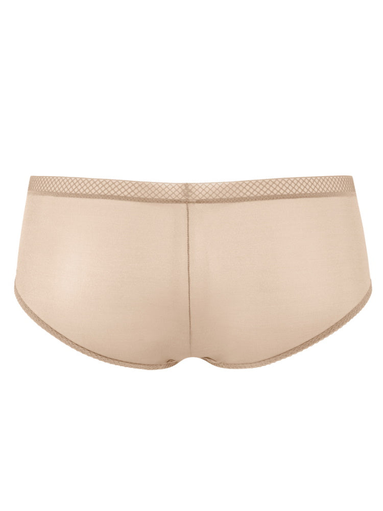 Beige Mid Rise Short