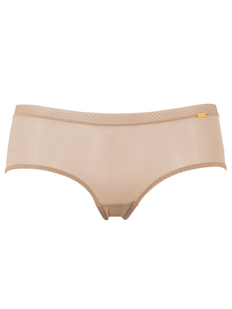 Beige Mid Rise Short