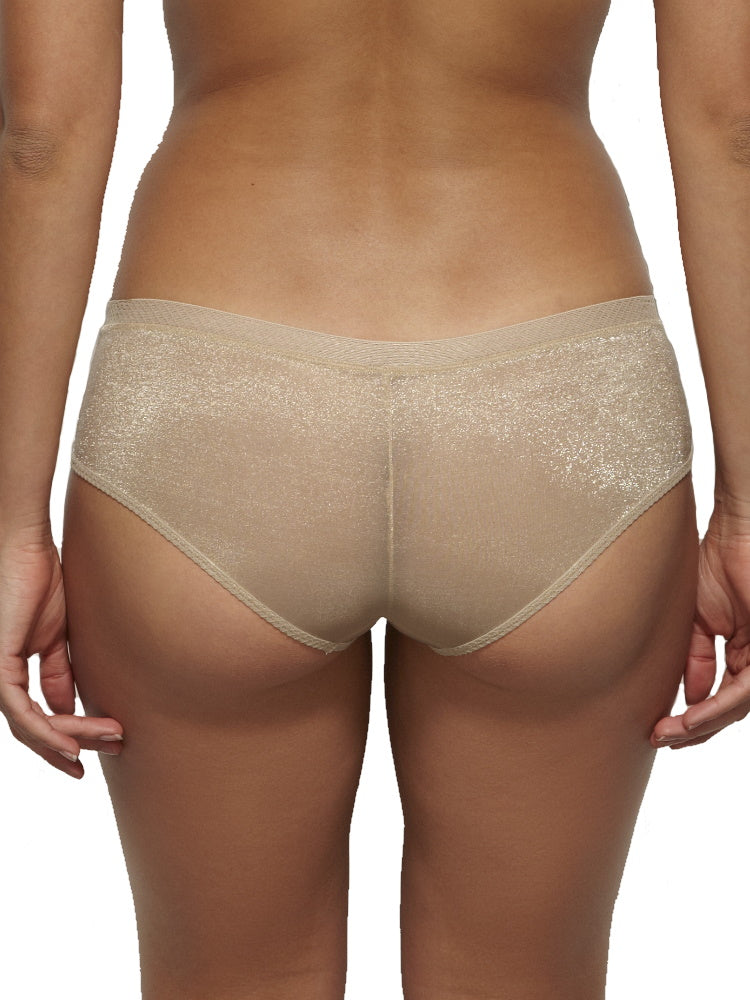 Beige Mid Rise Short