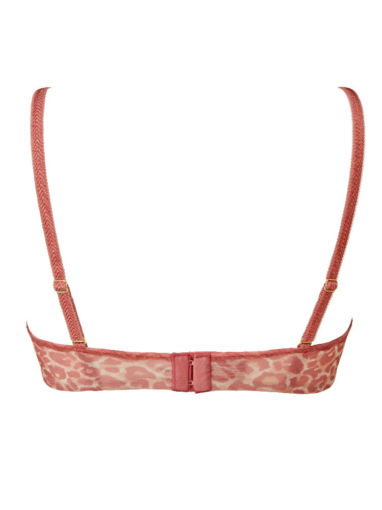 Pink Sheer Plunge Bra