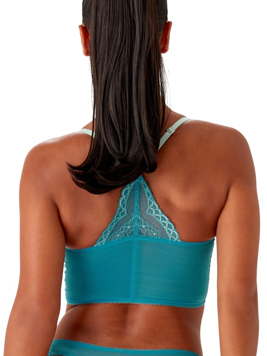 gossard superboost lace deep v bralette ocean blue