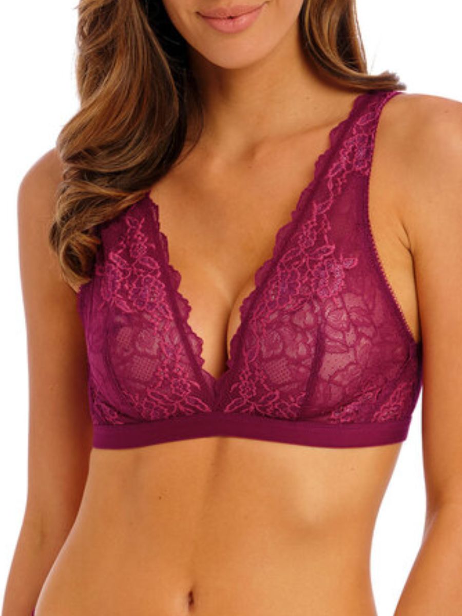 wacoal lace perfection bralette red plum