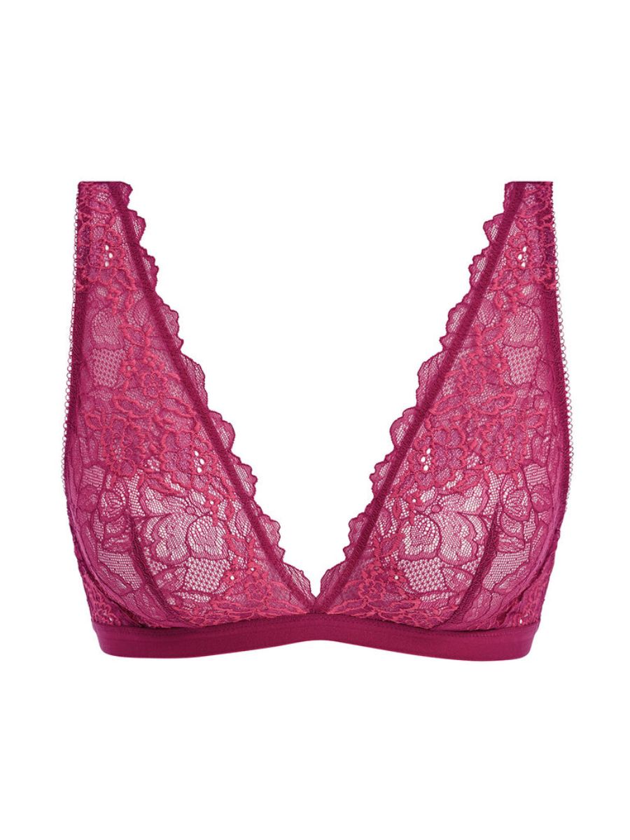 wacoal lace perfection bralette red plum