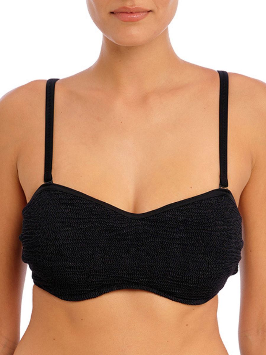 freya ibiza waves bandeau bikini top black