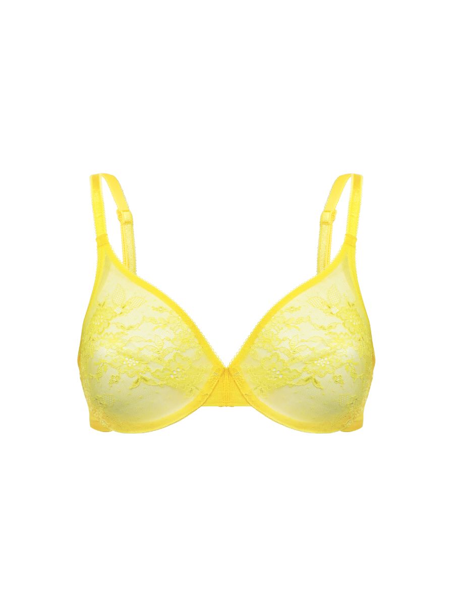 Gossard Glossies lace non padded sheer bra in primrose yellow