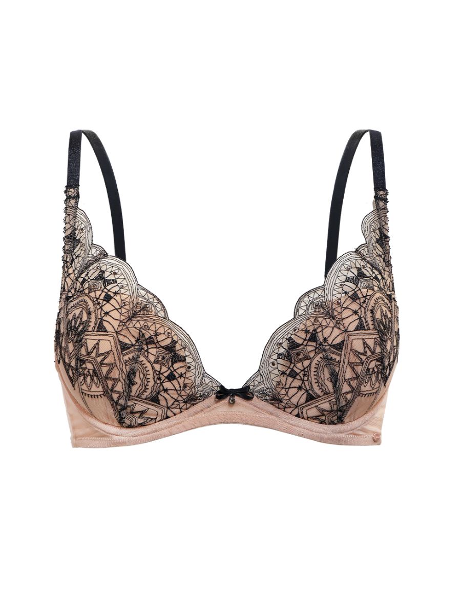 Beige Plunge Bra