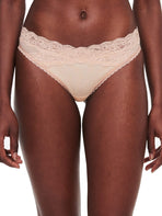 Beige Mid Rise Tanga Briefs