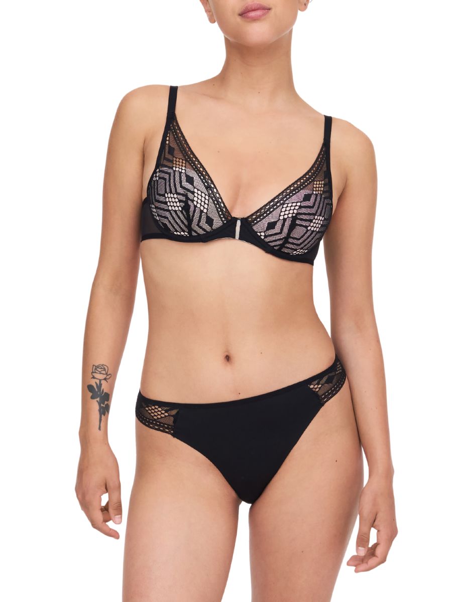 passionata ondine plunge t shirt bra black
