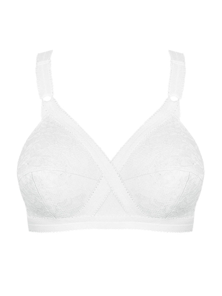 Playtex Cross Your Heart Lace Full Cup Soft Bra - White