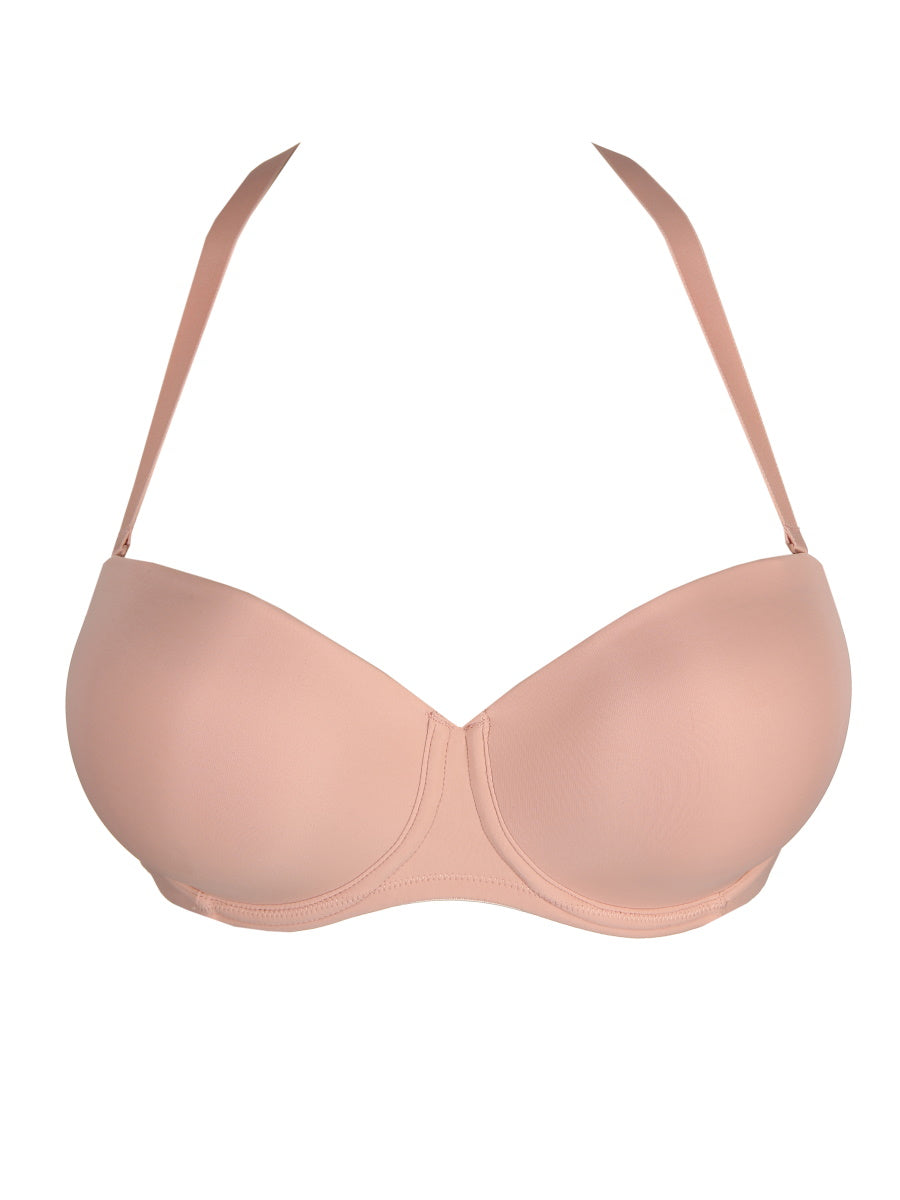 Pink Underwired Moulded Strapless Bra 