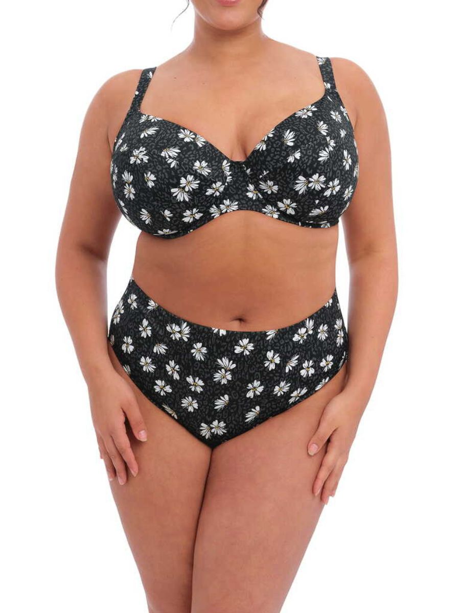 elomi plain sailing plunge bikini top black daisy