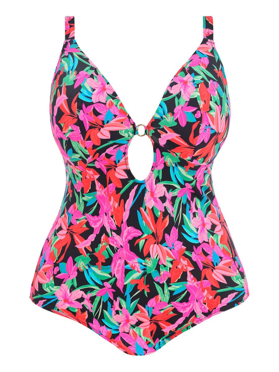elomi savaneta swimsuit black pink